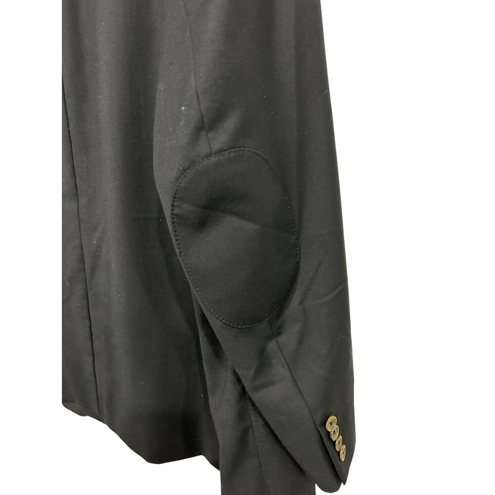 Peter Millar Mens Navy Wool Blazer Elbow Patches Button Closure Sz Large - Picture 5 of 9